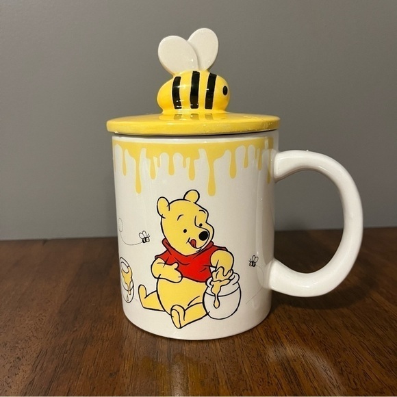 BN DISNEY WINNIE THE POOH HUNNY POT CERAMIC MUG WITH LID - Picture 3 of 10